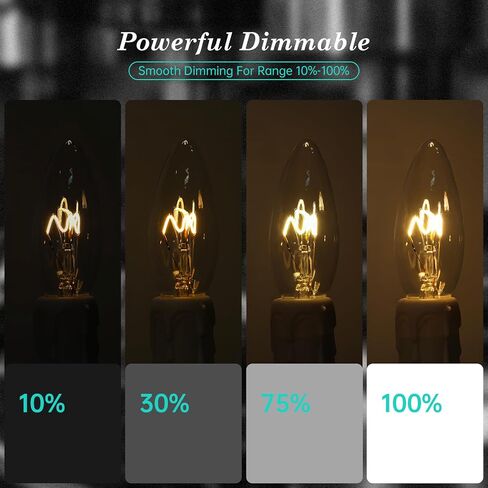 AMDTU E12 Chandelier Light Bulbs 40 Watt 2000K Soft Yellow, Ultra-Thin Spiral Filament Dimmable Led Edison Warm Light Bulbs Candelabra, Ceiling Fan Candle Amber Light Bulbs, T25 E12 Bulb 4W, 6 Pack in Saudi Arabia
