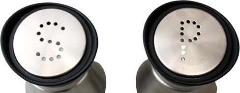 Salt & Pepper Shaker مجموعة من الفولاذ المقاوم للصدأ تغطي الزجاج مع "الملح" و "الفلفل" المطبوع على الجبهة ، خالية من BPA ، و 4.42 أوقية موزعات التوابل موزع المطبخ من قبل الصناعات التي يمكن الاعتماد عليها (البرونز) in Kuwait