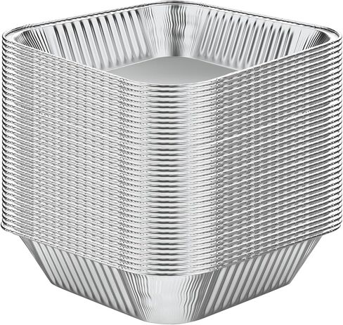 WANBAO 30 Pcs Disposable Aluminum Tin Foil Baking Pans Bakeware Square 8'' X 8'' X 2'' Inch Meal Prep for Catering, Baking Cakes, Breads, Brownies, Bread, Meatloaf, Lasagna in Saudi Arabia