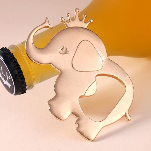 24PCS Elephant Bottle Opener Baby Shower Party Baby Boys Shower Gifts Baby Birthday Return Gifts for Guest Bridal Shower Wedding Anniversary Party Supplies (Blue Crown Elephant, 24) in Saudi Arabia
