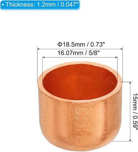 PATIKIL 1 Inch ID Copper Pipe End Cap, Copper Fitting Cap Sweat Plug Solder Connection for Plumbing HVAC Air Conditioner in Saudi Arabia
