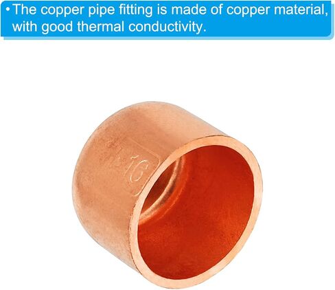 PATIKIL 1 Inch ID Copper Pipe End Cap, Copper Fitting Cap Sweat Plug Solder Connection for Plumbing HVAC Air Conditioner in Saudi Arabia