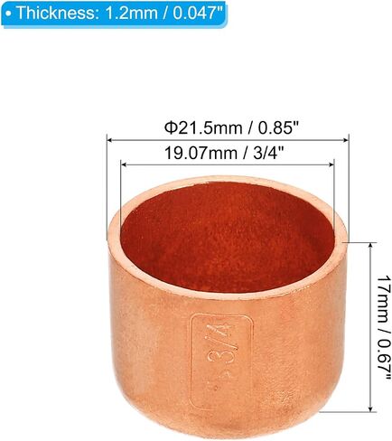 PATIKIL 1 Inch ID Copper Pipe End Cap, Copper Fitting Cap Sweat Plug Solder Connection for Plumbing HVAC Air Conditioner in Saudi Arabia
