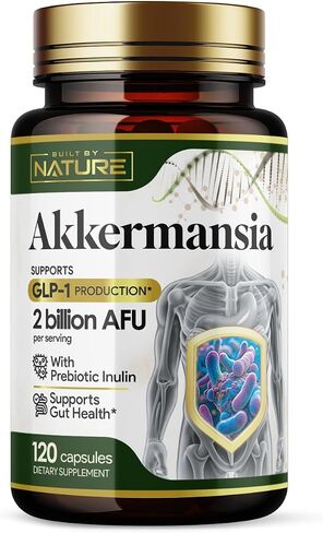 Built by Nature Akkermansia Muciniphila Probiotic Supplement – 1 Billion AFU - Supports GLP-1, Immune & Digestive Gut Health - 30 Delayed Release Blister Packed Capsules in Saudi Arabia