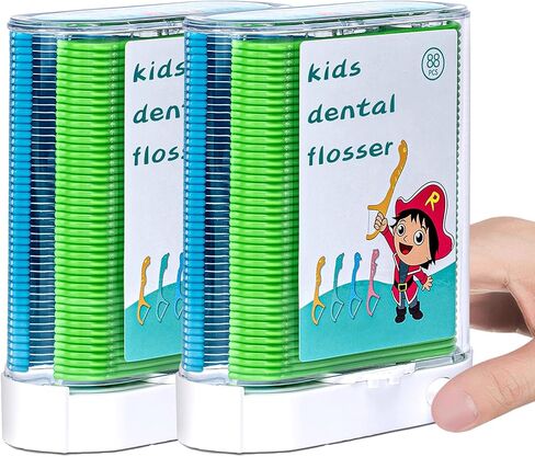 Kids Flossers, Kids Dentle Floss Picks Dispenser, Fun & Colorful Animal Kids Floss Prevent Tooth Decay and Gum Disease for Kids,Teenagers,Children,Girls,Boys,Men and Women-2 Boxes in Saudi Arabia