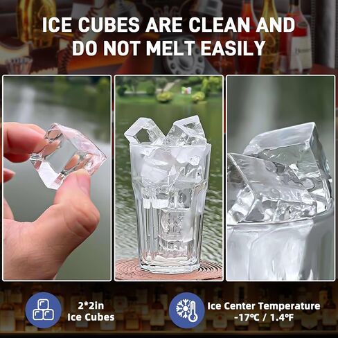 Commercial ice Maker, 1.2inch ice Cubes Center Temperature of -17 ℃/1.4 ℉ Vacuum ice, one Cup per Piece, 1.2 * 1.2 * 1.2 inch in Saudi Arabia
