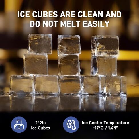 Commercial ice Maker, 1.2inch ice Cubes Center Temperature of -17 ℃/1.4 ℉ Vacuum ice, one Cup per Piece, 1.2 * 1.2 * 1.2 inch in Saudi Arabia