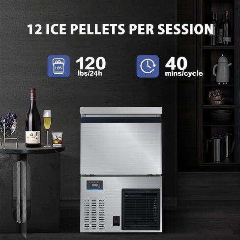 Commercial ice Maker, 1.2inch ice Cubes Center Temperature of -17 ℃/1.4 ℉ Vacuum ice, one Cup per Piece, 1.2 * 1.2 * 1.2 inch in Saudi Arabia