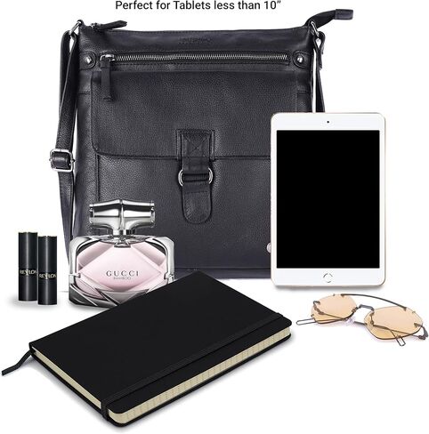 حقائب يد ومحافظ كروس نسائية كبيرة من الجلد الطبيعي الناعم من LEDERBUCK Shirley - حقيبة كتف كروس بحمالة بسحاب ثلاثي in Kuwait