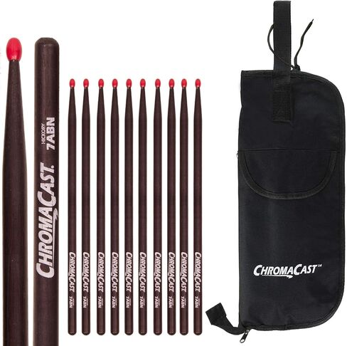 ChromaCast 7A USA Natural Hickory Drumsticks, 3 Pairs with Drumstick Bag in Saudi Arabia
