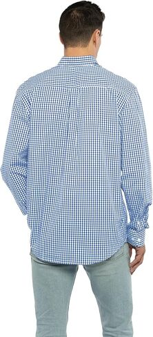 Vantage Apparel Men's Collegiate Easy-Care Long Sleeve Gingham Check Button Down Shirt, Virginia Tech Hokies, Maroon, Large in Saudi Arabia