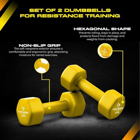 Neoprene Coated Dumbbell Sets of 2, Hand weight Dumbbells Anti-roll, Anti-Slip, Hexagon Shape for Strength Training Exercises Dumbbell Pairs for Men and Women, Ideal for Home Gym in Saudi Arabia