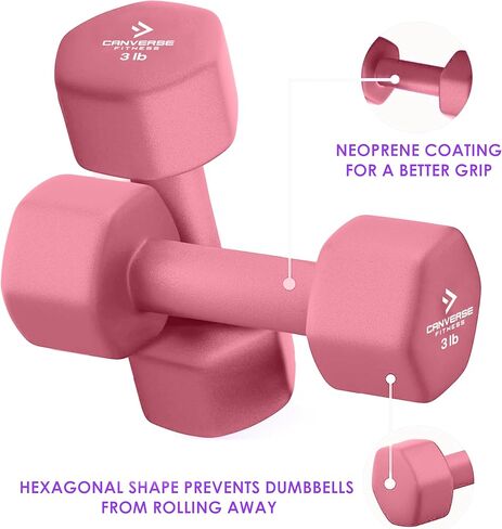 Neoprene Coated Dumbbell Sets of 2, Hand weight Dumbbells Anti-roll, Anti-Slip, Hexagon Shape for Strength Training Exercises Dumbbell Pairs for Men and Women, Ideal for Home Gym in Saudi Arabia