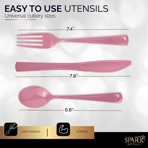 150 Pack Plastic Silverware Heavy Duty, Orange Disposable Cutlery, 50 Spoons, 50 Forks, 50 Knives, Plastic Utensils Set for Home Office School Party Picnics Weddings & More - SparkSettings in Saudi Arabia