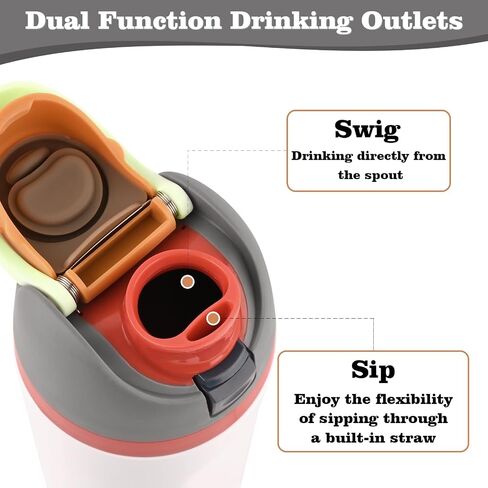 Moukiween Replacement Cap for Owala Freesip Bottle, One Button Water Bottle Top Lid Accessories Compatible with Owala Cup 16oz 24oz 32oz 40oz, BPA-Free, No Water Leakage, Orange in Saudi Arabia