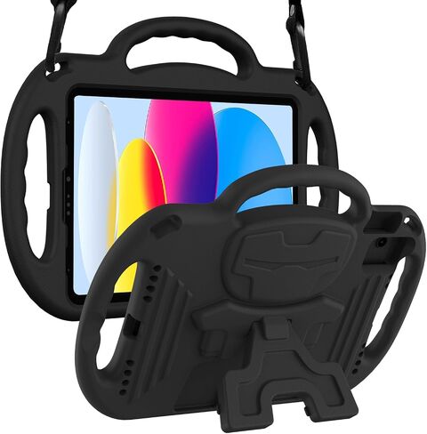 LTROP Kids Case for iPad A16 11th Generation (11-inch,2025)/ 10th Generation (10.9 Inch,2022)/ Air 5th/ 4th Gen 10.9" with Shoulder Strap, Shockproof Lightweight Handle Stand Child Bumper Case, Blue in Kuwait