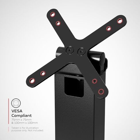 Sleek Tabletop VESA Stand – CTA 360-Degrees Rotating Sleek Desk Mount with Universal VESA Mount & Heavy-Duty Steel for Tablets, Holders, Enclosures & Displays Up to 11 lbs. - White - (ADD-RSDMW) in Kuwait