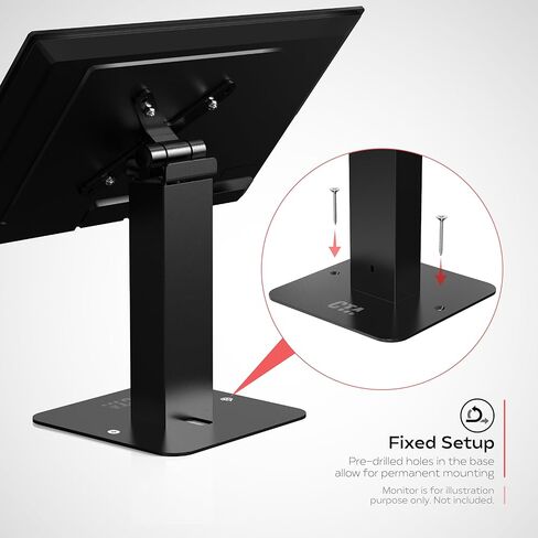 Sleek Tabletop VESA Stand – CTA 360-Degrees Rotating Sleek Desk Mount with Universal VESA Mount & Heavy-Duty Steel for Tablets, Holders, Enclosures & Displays Up to 11 lbs. - White - (ADD-RSDMW) in Kuwait