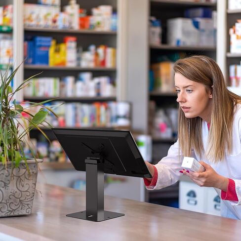 Sleek Tabletop VESA Stand – CTA 360-Degrees Rotating Sleek Desk Mount with Universal VESA Mount & Heavy-Duty Steel for Tablets, Holders, Enclosures & Displays Up to 11 lbs. - White - (ADD-RSDMW) in Kuwait