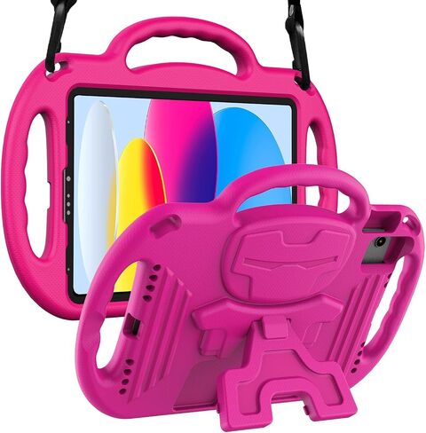 LTROP Kids Case for iPad A16 11th Generation (11-inch,2025)/ 10th Generation (10.9 Inch,2022)/ Air 5th/ 4th Gen 10.9" with Shoulder Strap, Shockproof Lightweight Handle Stand Child Bumper Case, Blue in Kuwait