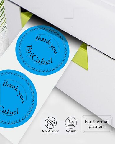 2 inch Blue Circle Thermal Sticker Labels, Self-Adhesive Round Inventory Labels, Multi-Purpose Roll Thermal Stickers for Business and Domestic Use-600 Labels/Roll in Kuwait