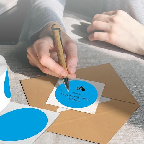 2 inch Blue Circle Thermal Sticker Labels, Self-Adhesive Round Inventory Labels, Multi-Purpose Roll Thermal Stickers for Business and Domestic Use-600 Labels/Roll in Kuwait