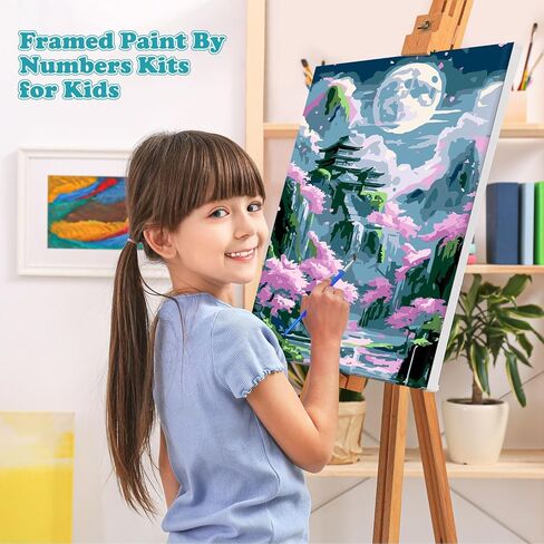 Mogtaa Coastal Town Paint by Number Kit للبالغين المبتدئين مؤطرة ، الطلاء البالغين من أدوات الأرقام على القماش ، مجموعات طلاء من طراز DIY Easy للبالغين ، وأطقم الطلاء الزيتية للديكور المنزلي ، 8x12in in Kuwait