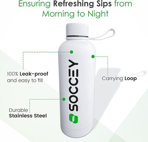 Stainless Steel Water Bottle - Standard Mouth, Cap with Carrying Strap, Durable and Resistant for Sports and Outdoor Activities in Saudi Arabia