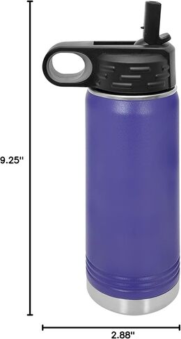 Polar Camel 20 oz Stainless Steel Water Bottle with Flip Top Lid and Straw (Navy Blue) in Saudi Arabia