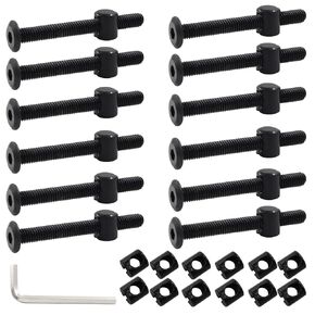 12 Pcs M6 x 100mm Hex Socket Head Screws Bolts Barrel Nuts, Bunk Bed Bolts and Nuts Assortment Kit daybed Replacement Hardware for Furniture Beds Crib Chair and Desk with Wrench