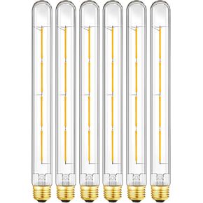 E26 Led Tubular Bulb,E26 Dimmable Led Bulbs 10W,100 Watt Equivalent,2700K Warm White,11.8inches Long Edison Bulbs,T10 Tube Bulb,6Pack.
