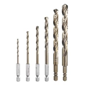 HARFINGTON M35 High Speed Steel Cobalt Twist Drill Bit Set 3/4/5/6/8/10mm with Quick Change 1/4" Hex Shank Jobber Drill Bit for Metal, Steel, Copper, Aluminum, Zinc Alloy
