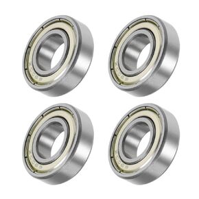 METALLIXITY Deep Groove Ball Bearings (6902ZZ, 15mm x 28mm x 7mm) 4Pcs, Carbon Steel Double Shielded Industrial Bearings - for Industrial Micro Motor