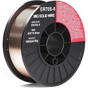 ER70S-6 .035-Inch on 10-Pound Spool Carbon Steel Mig Solid Strong ABS Plastic Spool Welding Wire For All Position Gas Welding (0.035-Inch10 LB)