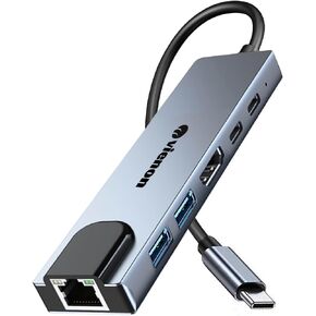 USB C Hub 3.0 with 7 Ports, VIENON Aluminium USB C to USB Hub 3.0 USB Splitter for Mac Pro, iMac, iPad Pro, Chromebook, Pixelbook, Dell XPS, Samsung, and More Type C Devices