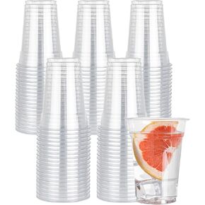 Lullaby 200 Pack 12Oz Plastic Cups with Lids, Clear Cups with Lids, Disposable Cups To Go Cups for Daily Use, Party and Wedding
