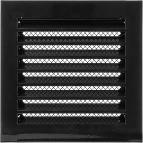12" x 12" Inch Square Black Galvanized Steel Ventilation Grille with Metal Mesh (Duct 12" x 12" / Grille 14" x 14") HVAC. Heating, Cooling and Ventilation Applications. Outdoor Vent Cover.