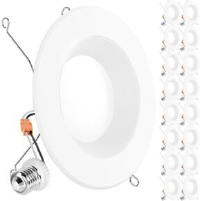 Sunco 24 Pack 4 Inch Ultra Thin LED Recessed Ceiling Lights Slim, 6000K Daylight Deluxe, Dimmable 10W, Canless Wafer Thin with Junction Box