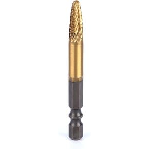 Carbide Rotary Burr Bit,Double Cut Carving Burr 1/4" Hex Shank Die Grinder Cutting Burr for Metal Rotary Tool,DIY Wood-Working Carving,Soft Metal Grinding Drilling Polishing,1pc