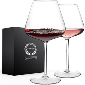 Chouggo Super Large 28Oz Wine Glasses Set of 4, Hand Blown Crystal Red Wine or White Wine Burgundy Glass, Hand Crafted by Artisans - Gifts for Women, Men, Wedding, Anniversary, Christmas, Birthday