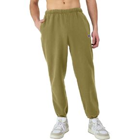 Champion Men's, Reverse Weave, Stadium Sweatpants with Pockets, Elastic Bottom, 30", Washed Outdoor Olive Green C Patch Logo