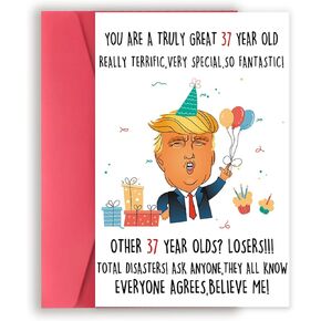 Funny Trump 60th Birthday Cards for Men Women, Trump Happy 60th Birthday Gifts, Naughty Donald Lecture Bday Card for Him Her, Great 60 Years Old Birthday Decorations for Parents