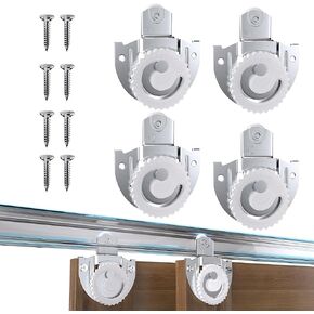 8 Piece Sliding Wardrobe Door Hardware Set, Sliding Closet Door Roller Kit to Allow Wardrobe Cabinet Doors to Slide Smoothly and Quietly with Screws (#1, 2)
