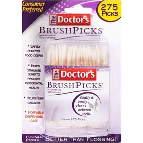 The Doctor's BrushPicks Interdental Toothpicks, 275 Picks (Pack of 3)