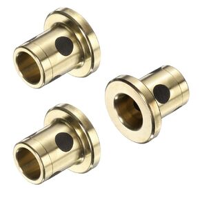 uxcell 3pcs Flange Sleeve Bearings 5mm Bore x 7mm OD x 10mm Height, Wrapped Oilless Flange Bushings Brass Graphite, Oilless Lubricating Cast Brass Bushing