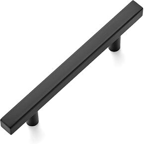 Ravinte 30 Pack 6'' Square Cabinet Pulls Matte Black Stainless Steel Kitchen Drawer Pulls Cabinet Handles 6"Length, 3-3/4" Hole Center