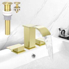 الحمام الحمام الحمام صنبور 3 حفرة ، بييتور المصنوع من الصنبورات الحمام النيكل مع سدادة الصرف المنبثقة وخطوط الإمداد ، 4 بوصة 2 مقاب in Kuwait