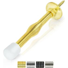 Jack N’ Drill Door Stopper (20 Pack) - 3" Light Duty Spring Door Stop with Flexible Spring and Non-Marking Tip, Screw in Door Stops with Finishes to Match Every Home and Office