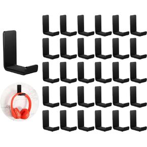 8 Pcs Headphone Hanger Wall Headphone Hook Holder with Adhesive Glues Headset Wall Mount Headphone Stand for General Purpose Game Headphones