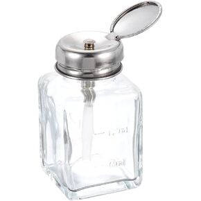 HARFINGTON Solvent Alcohol Dispensers 180ml(6.1oz) Push Down Liquid Dispenser Pump Bottle Sprinkler Head with Plastic Tube and Copper Core for Acetone Polish Remover